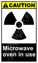Caution 188V - microwave oven in use