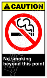 Caution 199V - no smoking beyond this point