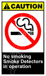 Caution 200V - no smoking smoke detectors in operation