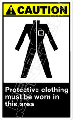 Caution 225V - protective clothing must be worn in this area 