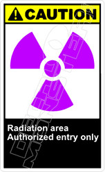 Caution 227V - radiation area authorized entry only