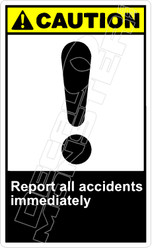 Caution 243V - report all accidents immediately 