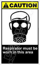 Caution 245V - respirator must be worn in this area