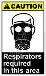 Caution 246V - respirators required in this area