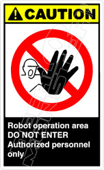 Caution 250V - robot operating area do not enter 