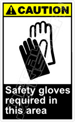 Caution 254V - safety gloves required in this area 