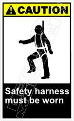 Caution 256V - safety harness must be worn 