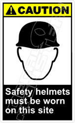 Caution 257V - safety helmets must be worn on this site