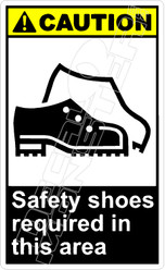 Caution 259V - safety shoes required in this area 