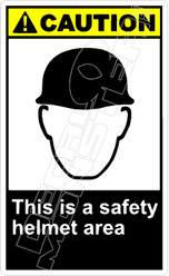 Caution 284V - this is a safety helmet area 