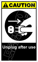 Caution 293V - unplug after use 