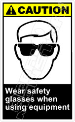 Caution 322V - wear safety glasses when using equipment 