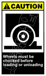 Caution 329V - wheels must be chocked before loading or unloading