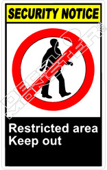 security 012V - restricted area keep out