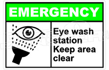 Emergency 017H - eye wash station keep area clear 