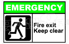 Emergency 021H - fire exit keep clear