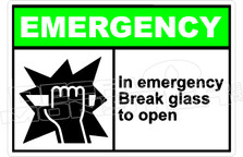 Emergency 030H - in emergency break glass to open