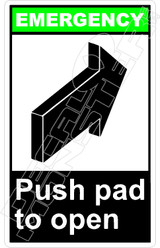 Emergency 042V - push pad to open