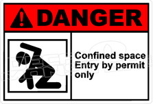 Danger 042H - confined space entry by permit only 