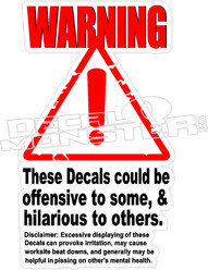 2 Decals Stephen HAS AN ATTITUDE 2 Funny Warning Stickers 5" wide Orange
