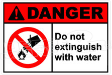 Danger 073H - do not extinguish with water 