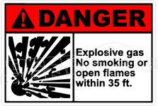 Danger 093H - explosive gas no smoking or open flames within 35 ft. 