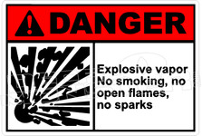 Danger 096H - explosive vapor no smoking, no open flame, no sparks 