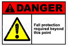 Danger 099H - fall protection required beyond this point