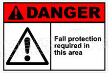 Danger 100H - fall protection required in this area