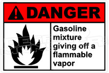 Danger 115H - gasoline mixture giving off a flammable vapor 