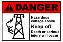 Danger 132H - hazardous voltage above keep off 2 