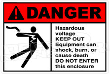 Danger 133H - hazardous voltage keep out