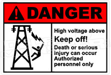 Danger 142H - high voltage above keep off