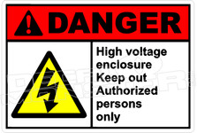Danger 143H - high voltage enclosure keep out 