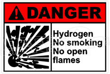 Danger 162H - hydrogen no smoking no open flames