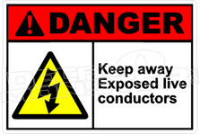 Danger 168H - keep away exposed live conductors 