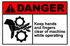 Danger 172H - keep hands and fingers clear of machine