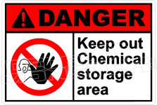 Danger 177H - keep out chemical storage area