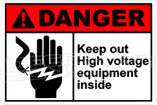 Danger 182H - keep out high voltage equipment inside 