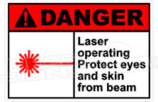 Danger 194H - laser operating protect eyes and skin from beam