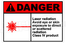 Danger 200H - laser radiation avoid eye or skin exposure 