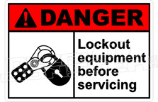 Danger 210H - lockout equipment before servicing 