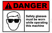 Danger 291H - safety glasses must be worn while operating this machine 