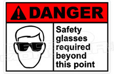 Danger 292H - safety glasses required beyond this point