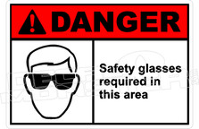 Danger 293H - safety glasses required in this area 