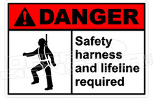 Danger 294H - safety harness and lifeline required 