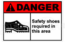 Danger 296H - safety shoes required in this area 