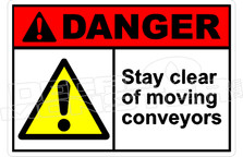 Danger 303H - stay clear of moving conveyors