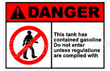 Danger 322H - this tank has contained gasoline do not  enter
