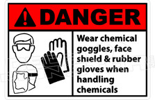 Danger 337H - wear chemical goggles, face shield & rubber gloves